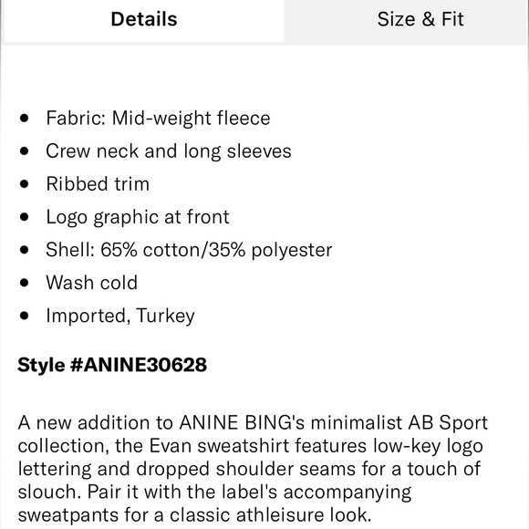 ANINE BING
AB Sport Evan Sweatshirt - Picture 8 of 8